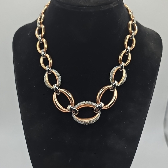 Swarovski Gold and Silver Link Necklace - Picture 1 of 7